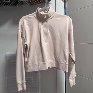 Fabletics Light Beige Quarter-Zip Pullover